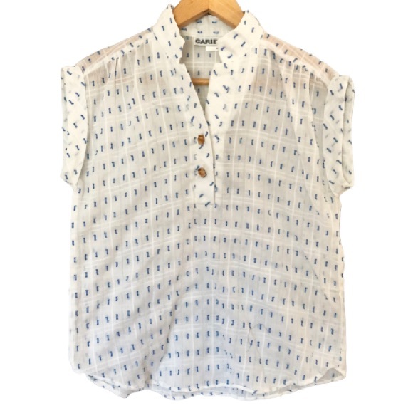 Vtg 80s Gauzy Textured Cap Sleeve Windowpane Tunic - Picture 16 of 17